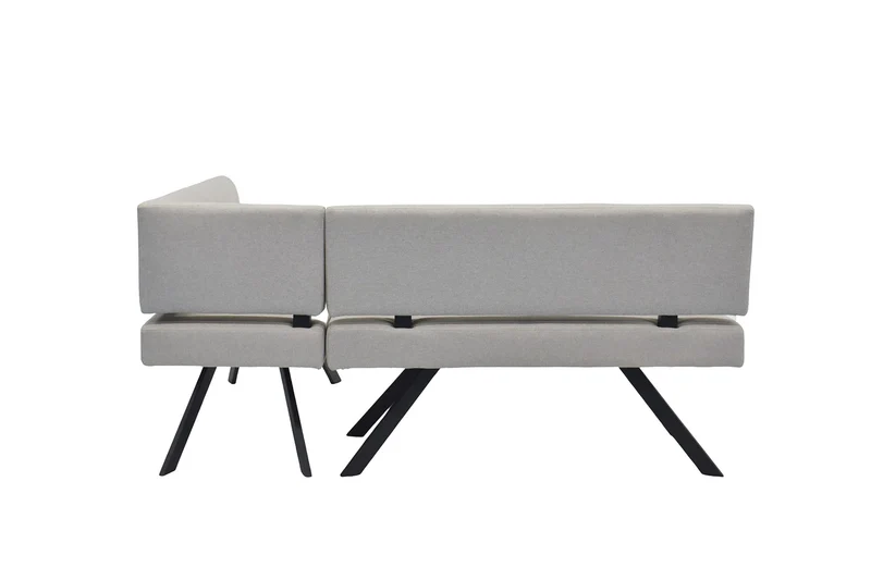 Eckbank TORONTO, Bezug in dunkelgrau oder taupe, Gestell in schwarz, L-Form langer Schenkel links oder rechts, Taschenfederkern, Küchenbank, Speisezimmerbank, Maße: B 182 x 128, H 85 cm oder 128 x 182, H 85 cm