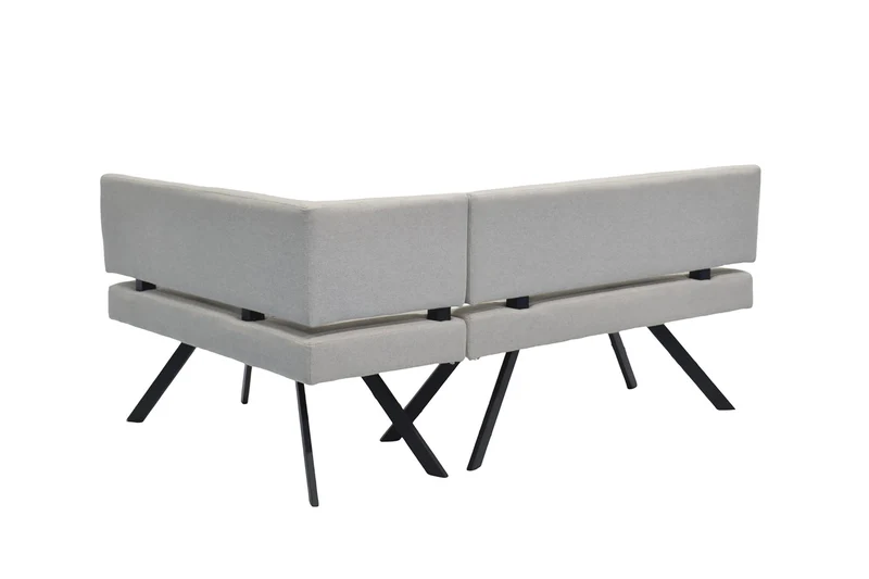 Eckbank TORONTO, Bezug in dunkelgrau oder taupe, Gestell in schwarz, L-Form langer Schenkel links oder rechts, Taschenfederkern, Küchenbank, Speisezimmerbank, Maße: B 182 x 128, H 85 cm oder 128 x 182, H 85 cm