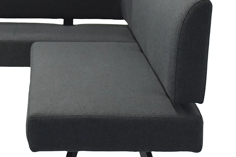 Eckbank TORONTO, Bezug in dunkelgrau oder taupe, Gestell in schwarz, L-Form langer Schenkel links oder rechts, Taschenfederkern, Küchenbank, Speisezimmerbank, Maße: B 182 x 128, H 85 cm oder 128 x 182, H 85 cm