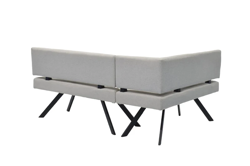 Eckbank TORONTO, Bezug in dunkelgrau oder taupe, Gestell in schwarz, L-Form langer Schenkel links oder rechts, Taschenfederkern, Küchenbank, Speisezimmerbank, Maße: B 182 x 128, H 85 cm oder 128 x 182, H 85 cm