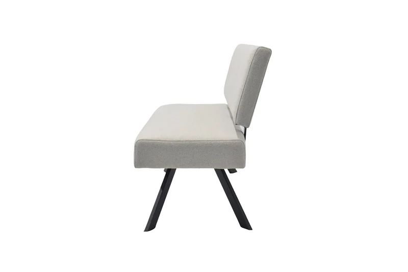 Sitzbank TORONTO, Bezug in dunkelgrau oder taupe, Gestell in schwarz, mit Rückenlehne und hohem Sitzkomfort, Esszimmerbank, Küchenbank, Maße: B 138, H 83, T 60 cm