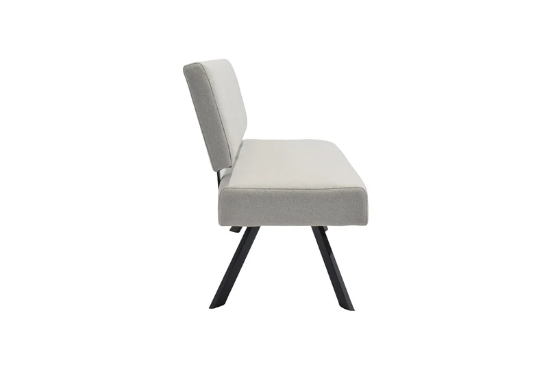 Sitzbank TORONTO, Bezug in dunkelgrau oder taupe, Gestell in schwarz, mit Rückenlehne und hohem Sitzkomfort, Esszimmerbank, Küchenbank, Maße: B 138, H 83, T 60 cm