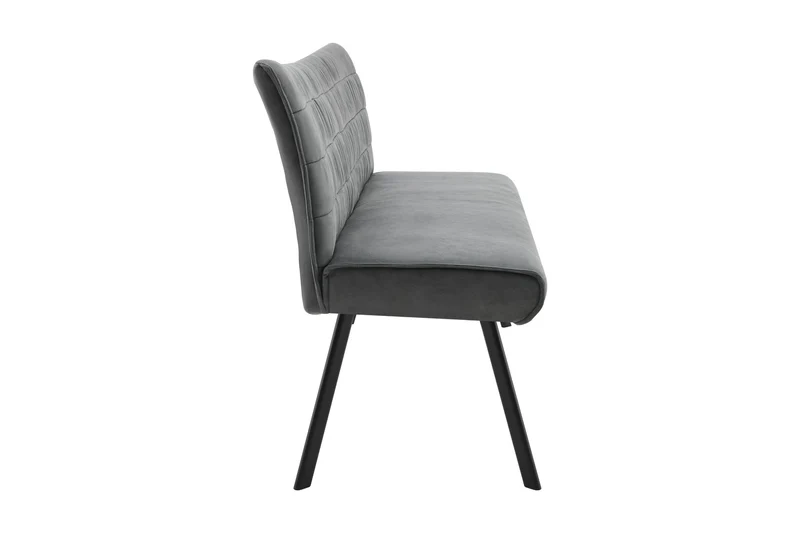 Bank ROBBIE / Vintage Bezug in anthrazit, Gestell in schwarz / Steppung im Rücken und umlaufender Keder, Taschenfederkern für hohen Sitzkomfort / Sitzbank, Esszimmerbank / Maße: B 161, H 90, T 63 cm