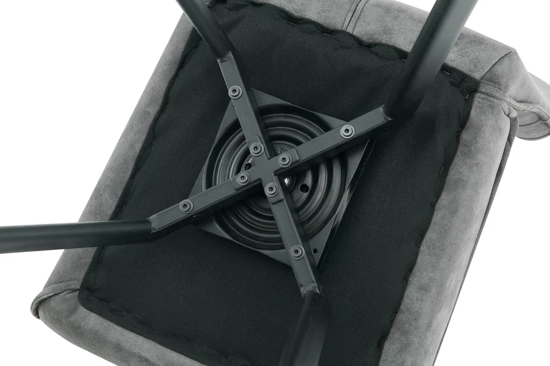 Stuhl 2-er Set ROBBIE / Bezug in anthrazit, Gestell in schwarz / 360° drehbar & Taschenfederkern / Esszimmerstuhl / Polsterstuhl / B 48 x H 89,5 x T 63,5 cm