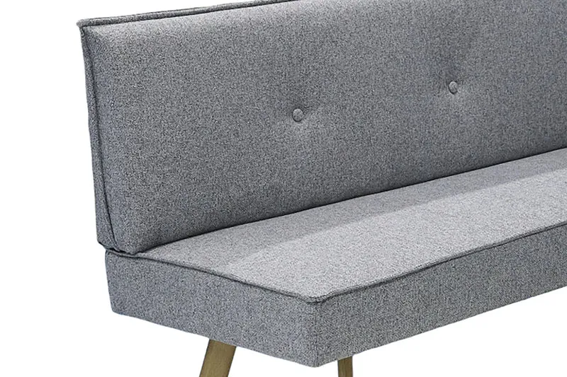 Eckbank OTTAWA, langer Schenkel links oder rechts, hellgrau, Eiche natur, umlaufender Keder und Zierknöpfe, Sitzbank, Eckbank, Maße: 183 x 129, H 88, T 56 oder 129 x 183, H 88, T 56 cm