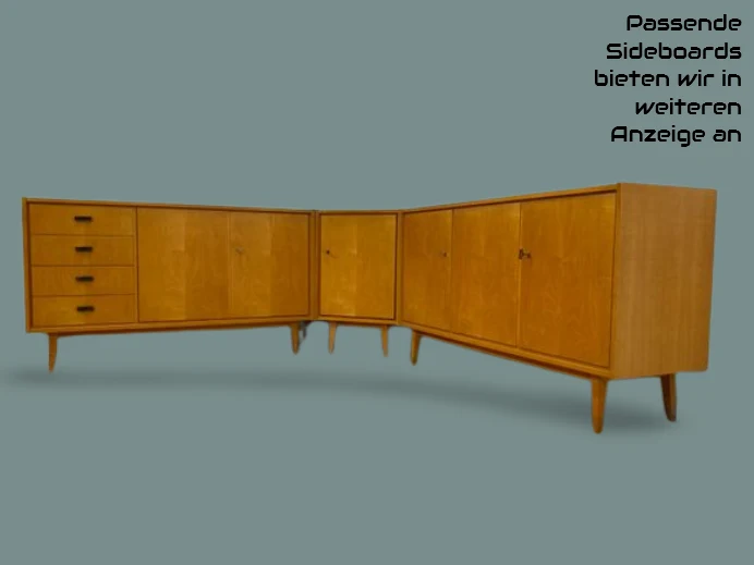 WMK I Versand 85€ I Stilvolle helle Mid-Century Eck Kommode aus 1965 von VEB Südthüringer Möbelwerken