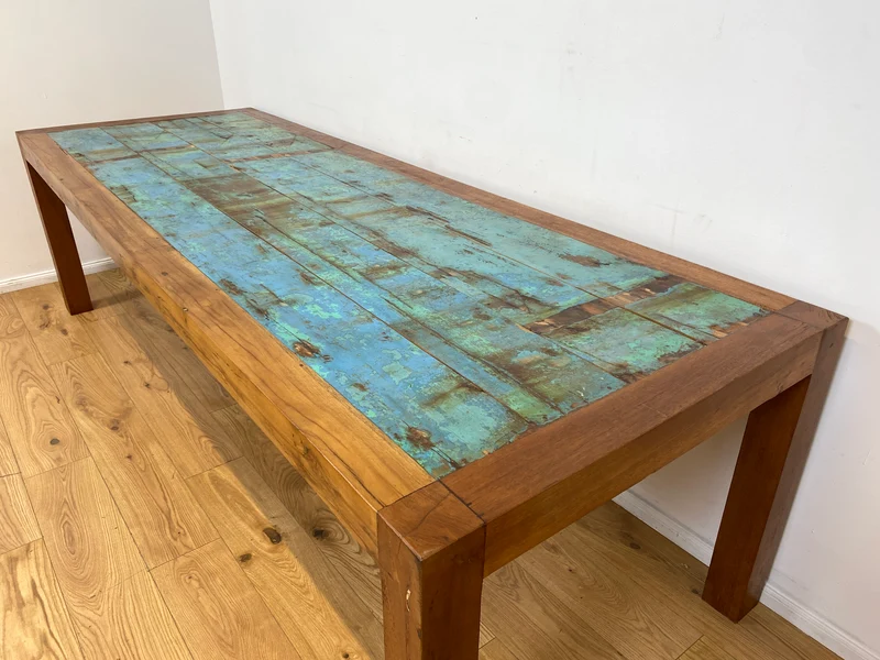 Boatwood by WMK I Imposanter 280x100cm großer Esstisch aus altem Bootsholz