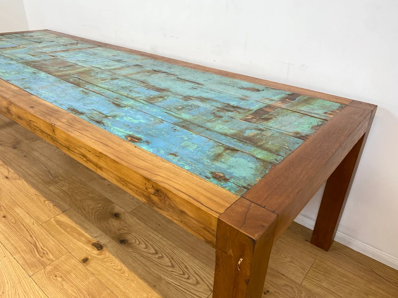 Boatwood by WMK I Imposanter 280x100cm großer Esstisch aus altem Bootsholz