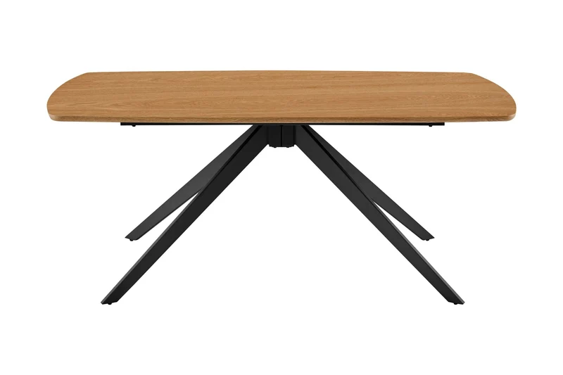 Esstisch JASON / Tischplatte in Eiche natur, Spinnenfußgestell in schwarz / Echtholzfurnier & abgerundete Kanten / Esszimmertisch / Küchentisch / Maße: 160 x 90, H 75 cm