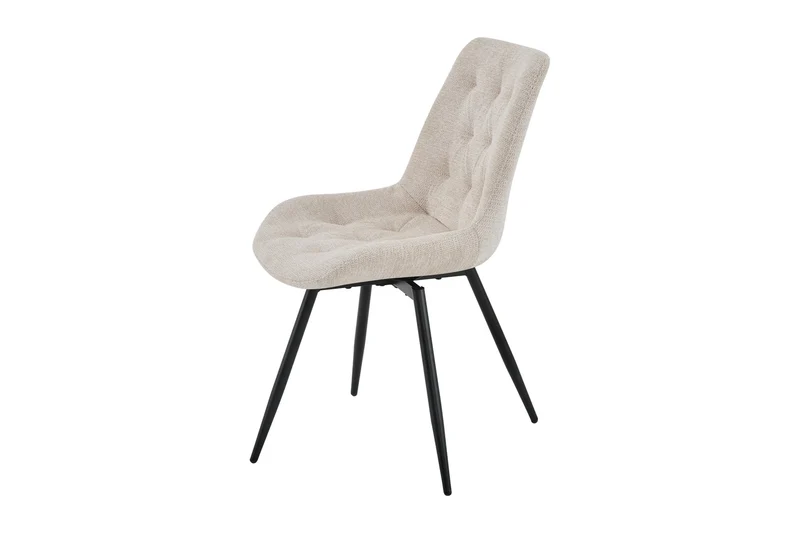 Stuhl 2-er Set ARAGON / Bezug in grau oder taupe, Gestell in schwarz / 360° drehbar / wasserabweisend & Pet Friendly / Esszimmerstuhl / Polsterstuhl / B 47,5 x H 84,5 x T 62,5 cm
