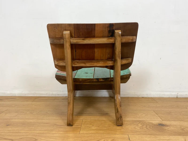 Boatwood by WMK I 1/5 Einzigartiger Lounge Sessel aus altem Bootsholz, ein handgefertigtes Unikat aus massivem Teakholz , auch Outdoor