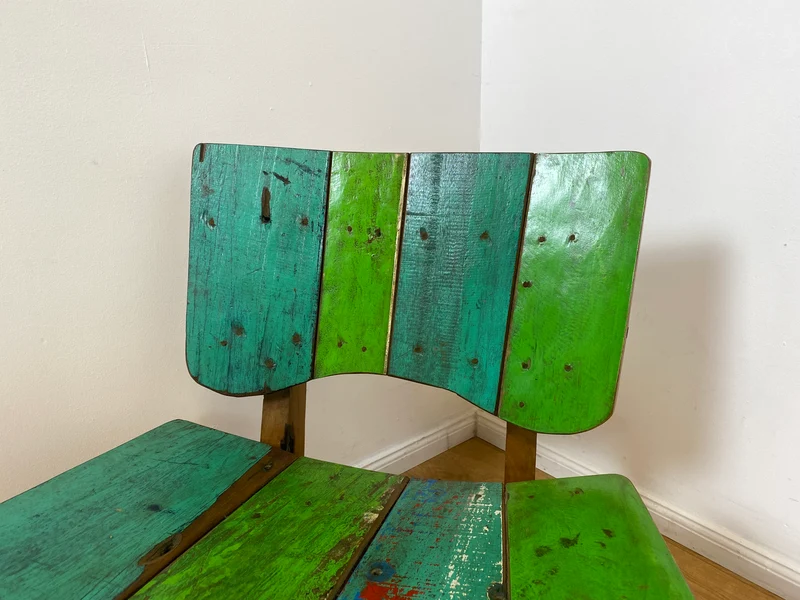 Boatwood by WMK I 1/5 Einzigartiger Lounge Sessel aus altem Bootsholz, ein handgefertigtes Unikat aus massivem Teakholz , auch Outdoor