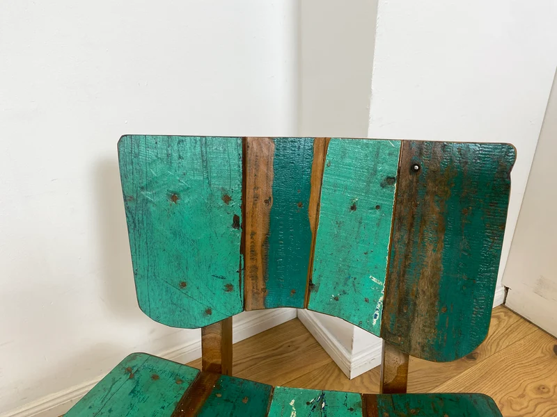 Boatwood by WMK I 1/5 Einzigartiger Lounge Sessel aus altem Bootsholz, ein handgefertigtes Unikat aus massivem Teakholz , auch Outdoor