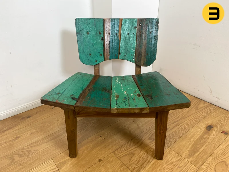 Boatwood by WMK I 1/5 Einzigartiger Lounge Sessel aus altem Bootsholz, ein handgefertigtes Unikat aus massivem Teakholz , auch Outdoor