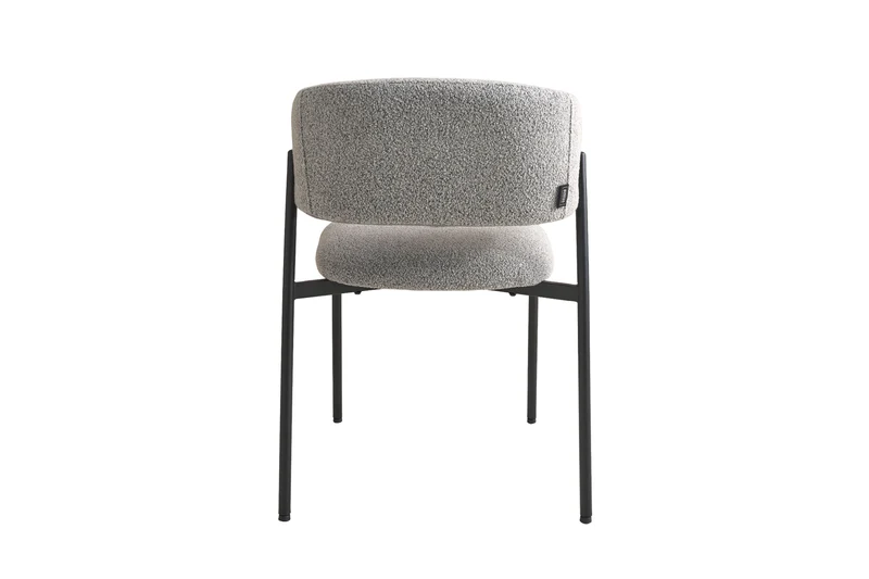 Esszimmerstuhl-Set OSLO B 04, Bezug in Bouclé grau, Untergestell aus Metall schwarz oder Bezug in Bouclé greige, Untergestell aus Metall seidengrau