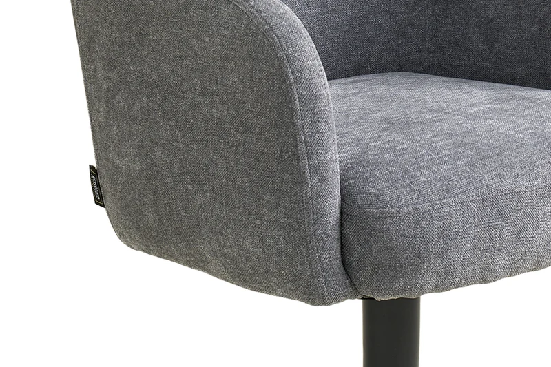 Esszimmerstuhl MARLOY 01, Bezug in Webstoff grau, Untergestell aus Metall schwarz oder Bezug in Webstoff greige, Untergestell aus Metall seidengrau, drehbar