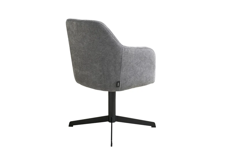Esszimmerstuhl MARLOY 01, Bezug in Webstoff grau, Untergestell aus Metall schwarz oder Bezug in Webstoff greige, Untergestell aus Metall seidengrau, drehbar