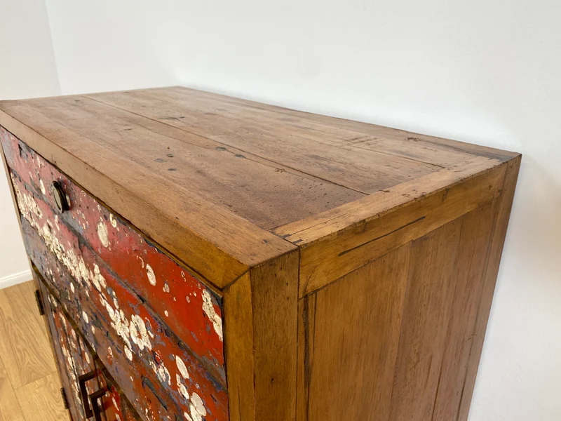 Boatwood by WMK # Besonders schöner Barschrank aus altem Bootsholz, ein handgefertigtes Unikat aus massivem Teakholz