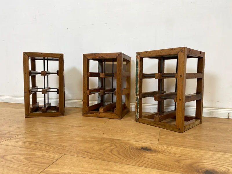 Boatwood by WMK # 1/3 Einzigartiges Weinregal für 6 Flaschen aus altem Bootsholz, ein handgefertigtes Unikat aus massivem Teakholz