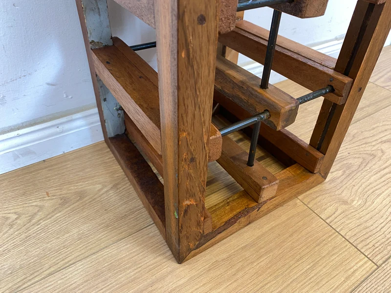 Boatwood by WMK # 1/3 Einzigartiges Weinregal für 6 Flaschen aus altem Bootsholz, ein handgefertigtes Unikat aus massivem Teakholz