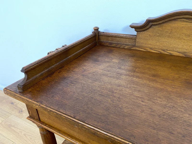 WMK # Sehr gut erhaltene nordische antike Anrichte, Vollholz, mit Schublade & Ablagen