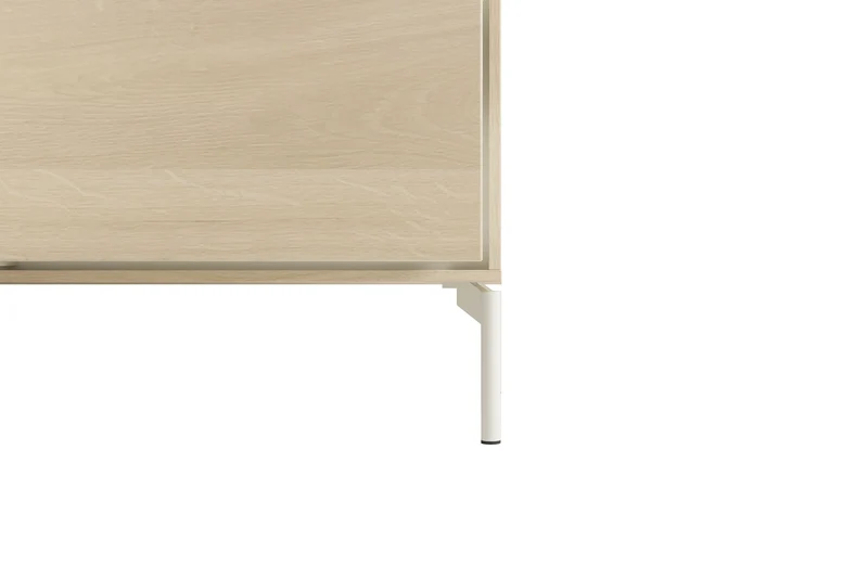 Sideboard LABOE 01, Korpus und Fronten in Melamin, Eichefarbig Bianco hell und seidengrau