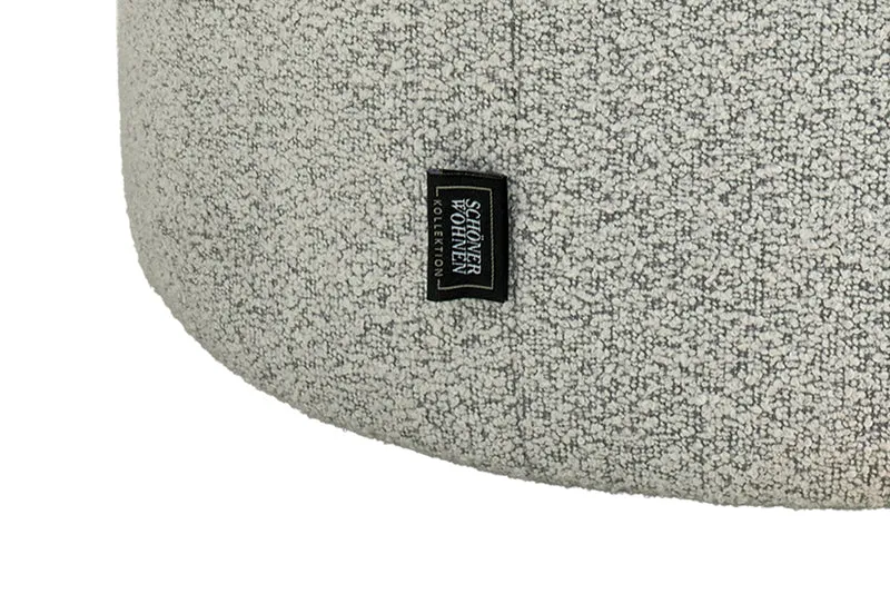 HOCKER ALVIK 01, Bezug in Bouclé grau/greige