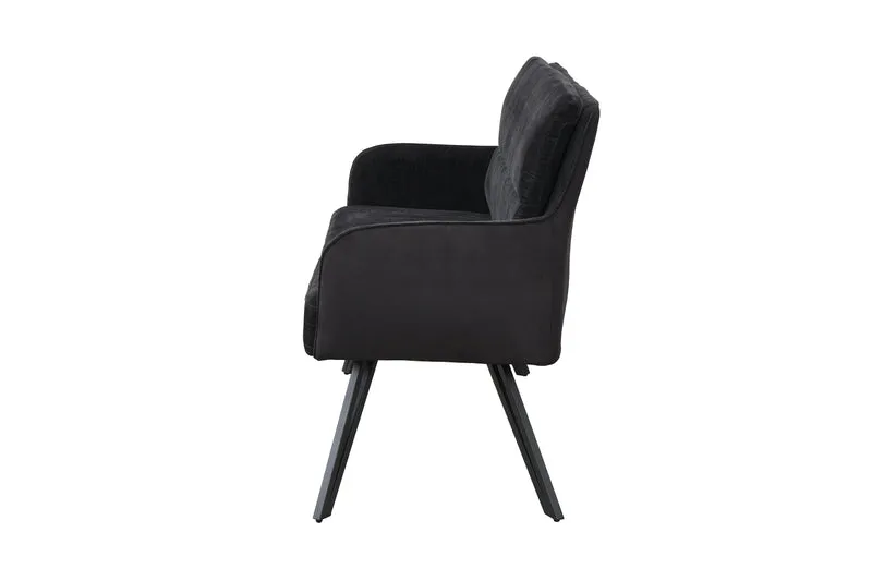 Bank TINO / Webstoff und Mikrofaser Bezug schwarz oder hellgrau / Gestell in schwarz / Aufgedoppelter Rücken / Küchenbank, Sitzbank, Esszimmerbank / B 140 x H 94 x T 67 cm oder B 160 x H 94 x T 67 cm