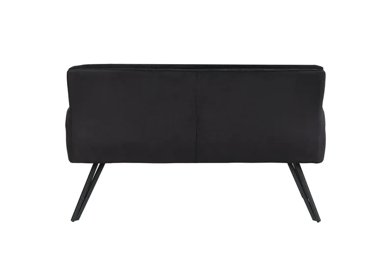 Bank TINO / Webstoff und Mikrofaser Bezug schwarz oder hellgrau / Gestell in schwarz / Aufgedoppelter Rücken / Küchenbank, Sitzbank, Esszimmerbank / B 140 x H 94 x T 67 cm oder B 160 x H 94 x T 67 cm
