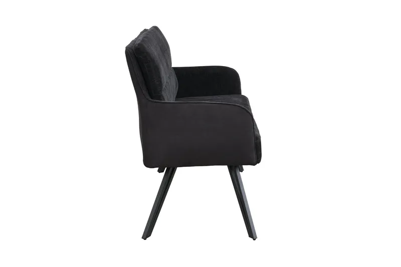 Bank TINO / Webstoff und Mikrofaser Bezug schwarz oder hellgrau / Gestell in schwarz / Aufgedoppelter Rücken / Küchenbank, Sitzbank, Esszimmerbank / B 140 x H 94 x T 67 cm oder B 160 x H 94 x T 67 cm