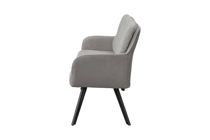Bank TINO / Webstoff und Mikrofaser Bezug schwarz oder hellgrau / Gestell in schwarz / Aufgedoppelter Rücken / Küchenbank, Sitzbank, Esszimmerbank / B 140 x H 94 x T 67 cm oder B 160 x H 94 x T 67 cm