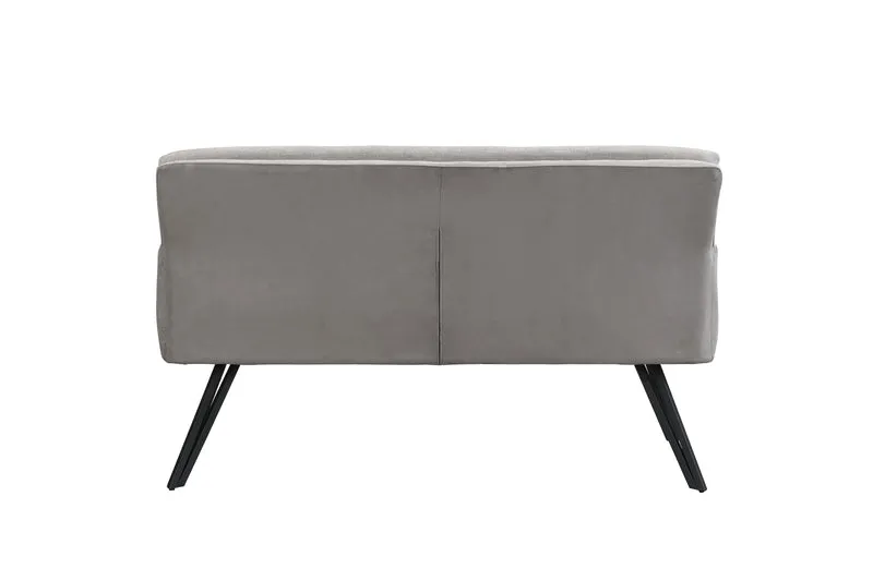 Bank TINO / Webstoff und Mikrofaser Bezug schwarz oder hellgrau / Gestell in schwarz / Aufgedoppelter Rücken / Küchenbank, Sitzbank, Esszimmerbank / B 140 x H 94 x T 67 cm oder B 160 x H 94 x T 67 cm