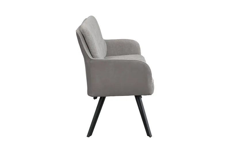 Bank TINO / Webstoff und Mikrofaser Bezug schwarz oder hellgrau / Gestell in schwarz / Aufgedoppelter Rücken / Küchenbank, Sitzbank, Esszimmerbank / B 140 x H 94 x T 67 cm oder B 160 x H 94 x T 67 cm