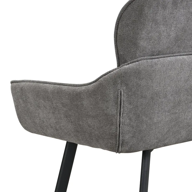 Bank RICO / Webstoffbezug in dunkelgrau oder taupe, Gestell in schwarz / Taschenfederkern, aufgedoppelter Rücken / Esszimmerbank, Sitzbank / B 140 x H 90 x T 62 cm oder B 160 x H 90 x T 62 cm