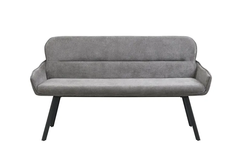 Bank RICO / Webstoffbezug in dunkelgrau oder taupe, Gestell in schwarz / Taschenfederkern, aufgedoppelter Rücken / Esszimmerbank, Sitzbank / B 140 x H 90 x T 62 cm oder B 160 x H 90 x T 62 cm