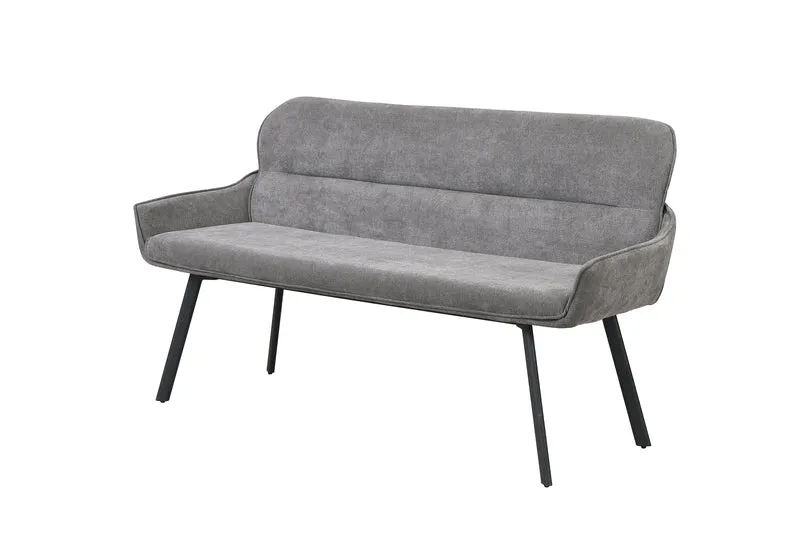 Bank RICO / Webstoffbezug in dunkelgrau oder taupe, Gestell in schwarz / Taschenfederkern, aufgedoppelter Rücken / Esszimmerbank, Sitzbank / B 140 x H 90 x T 62 cm oder B 160 x H 90 x T 62 cm