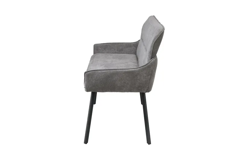 Bank RICO / Webstoffbezug in dunkelgrau oder taupe, Gestell in schwarz / Taschenfederkern, aufgedoppelter Rücken / Esszimmerbank, Sitzbank / B 140 x H 90 x T 62 cm oder B 160 x H 90 x T 62 cm