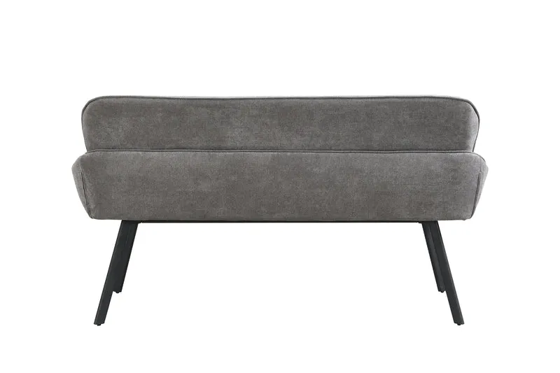 Bank RICO / Webstoffbezug in dunkelgrau oder taupe, Gestell in schwarz / Taschenfederkern, aufgedoppelter Rücken / Esszimmerbank, Sitzbank / B 140 x H 90 x T 62 cm oder B 160 x H 90 x T 62 cm
