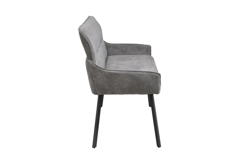 Bank RICO / Webstoffbezug in dunkelgrau oder taupe, Gestell in schwarz / Taschenfederkern, aufgedoppelter Rücken / Esszimmerbank, Sitzbank / B 140 x H 90 x T 62 cm oder B 160 x H 90 x T 62 cm