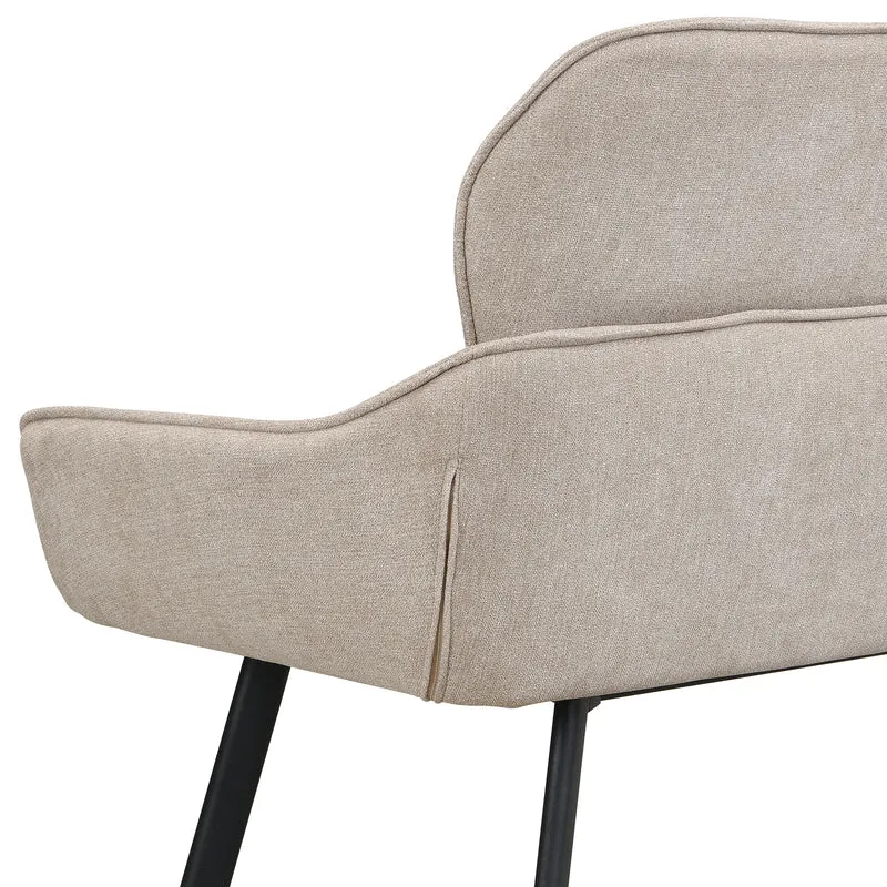 Bank RICO / Webstoffbezug in dunkelgrau oder taupe, Gestell in schwarz / Taschenfederkern, aufgedoppelter Rücken / Esszimmerbank, Sitzbank / B 140 x H 90 x T 62 cm oder B 160 x H 90 x T 62 cm