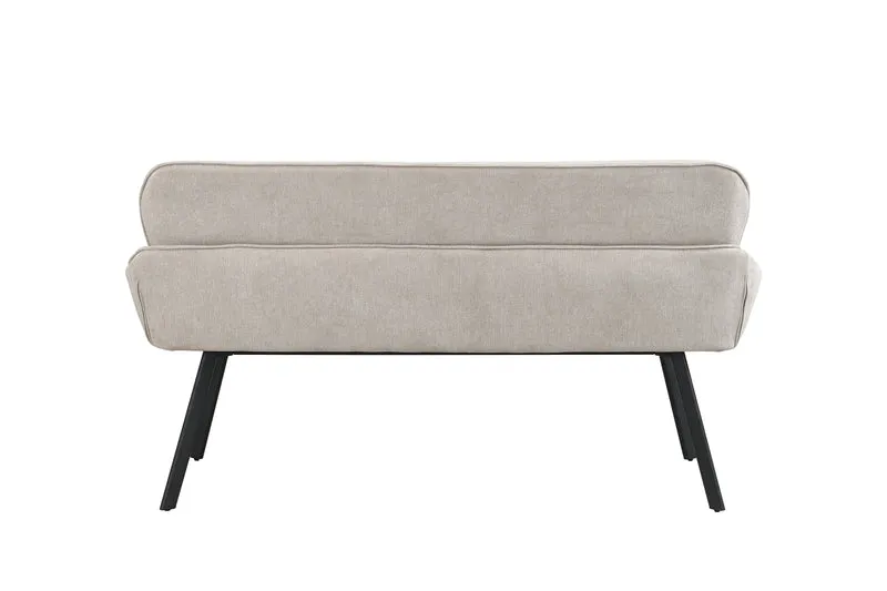 Bank RICO / Webstoffbezug in dunkelgrau oder taupe, Gestell in schwarz / Taschenfederkern, aufgedoppelter Rücken / Esszimmerbank, Sitzbank / B 140 x H 90 x T 62 cm oder B 160 x H 90 x T 62 cm