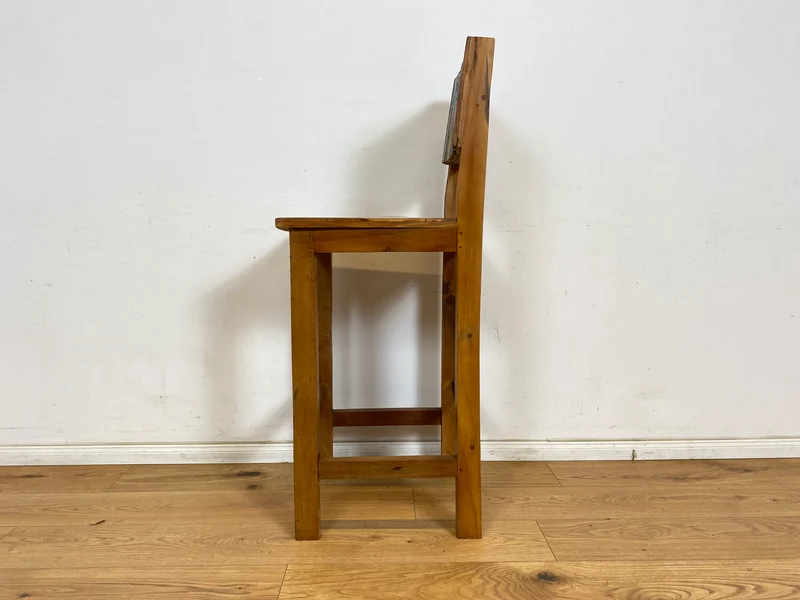 Boatwood by WMK # 1/3 Bunterschöner Barhocker aus altem Bootsholz, ein handgefertigtes Unikat aus massivem Teakholz