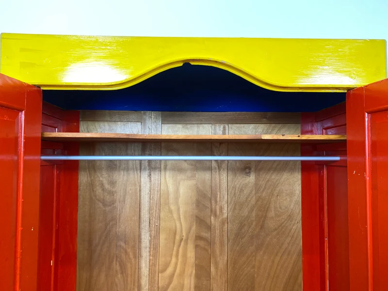 WMK # Schrank oder Kunst? Ein Unikat! Kunstvoll gestalteter antiker Kleiderschrank aus vollem Holz