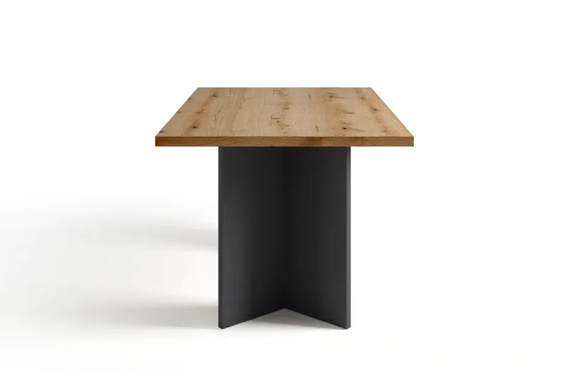 Tisch MARTEN / Tischplatte in Evoke Eiche - Optik, Gestell in anthrazit / stabile Konstruktion, bis 6 Personen / Esstisch / Küchentisch / Maße: 138 x 90, H 75,5 cm oder 160 x 90, H 75,5 cm