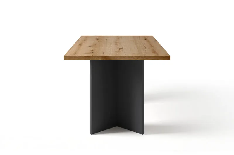 Tisch MARTEN / Tischplatte in Evoke Eiche - Optik, Gestell in anthrazit / stabile Konstruktion, bis 6 Personen / Esstisch / Küchentisch / Maße: 138 x 90, H 75,5 cm oder 160 x 90, H 75,5 cm