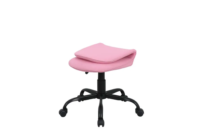 Bürostuhl TROLLY Drehstuhl / Kinderstuhl / Metall schwarz pulverbeschichtet / Bezug Webstoff pink oder hellgrau / klappbar / Sicherheitsdoppelrollen / Maße: B 42, H 85-95, T 54 cm