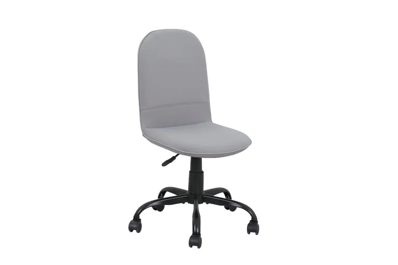 Bürostuhl TROLLY Drehstuhl / Kinderstuhl / Metall schwarz pulverbeschichtet / Bezug Webstoff pink oder hellgrau / klappbar / Sicherheitsdoppelrollen / Maße: B 42, H 85-95, T 54 cm