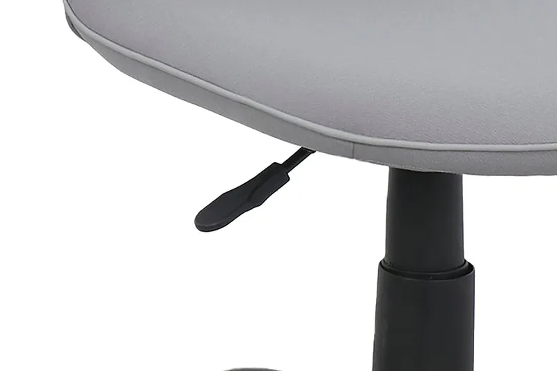 Bürostuhl TROLLY Drehstuhl / Kinderstuhl / Metall schwarz pulverbeschichtet / Bezug Webstoff pink oder hellgrau / klappbar / Sicherheitsdoppelrollen / Maße: B 42, H 85-95, T 54 cm