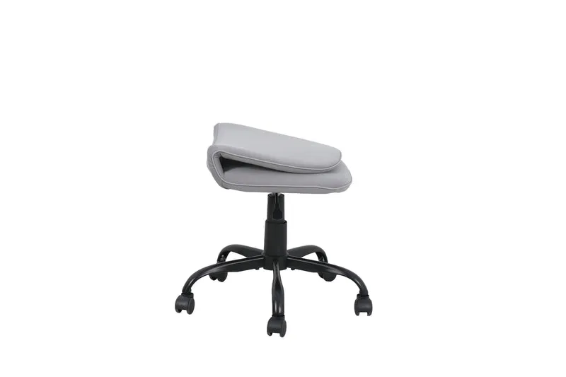 Bürostuhl TROLLY Drehstuhl / Kinderstuhl / Metall schwarz pulverbeschichtet / Bezug Webstoff pink oder hellgrau / klappbar / Sicherheitsdoppelrollen / Maße: B 42, H 85-95, T 54 cm