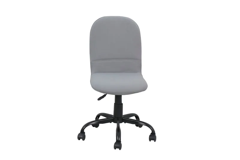 Bürostuhl TROLLY Drehstuhl / Kinderstuhl / Metall schwarz pulverbeschichtet / Bezug Webstoff pink oder hellgrau / klappbar / Sicherheitsdoppelrollen / Maße: B 42, H 85-95, T 54 cm